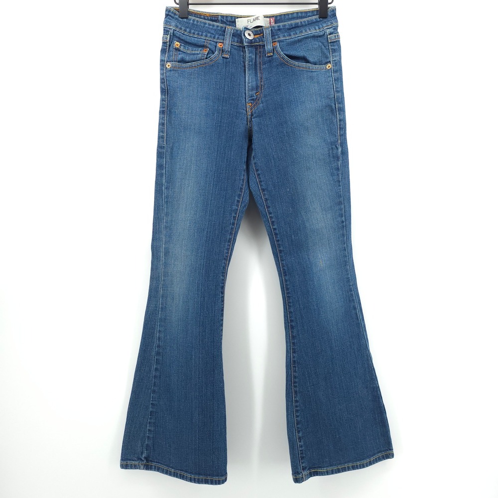 Levis Womens Jeans 519 Flare Size 1S Blue Medium Wash Denim Y2K Boho Retro